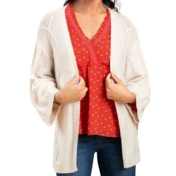MATILDA Jane Ivory Wouldn’t You Know Belted Cable Knit Cardigan New NWT M - Picture 2 of 8